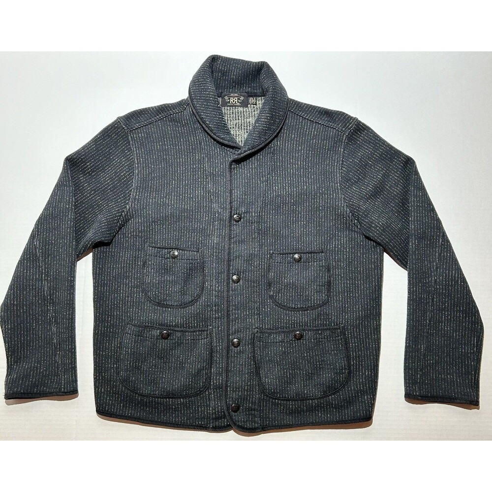 RRL Ralph Lauren Beach‎ Cloth Cardigan Jacket Genuine Indigo Size Large Shawl